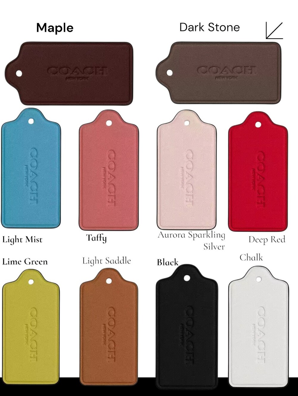 Coach Medium Leather Tag with Embossed Logo